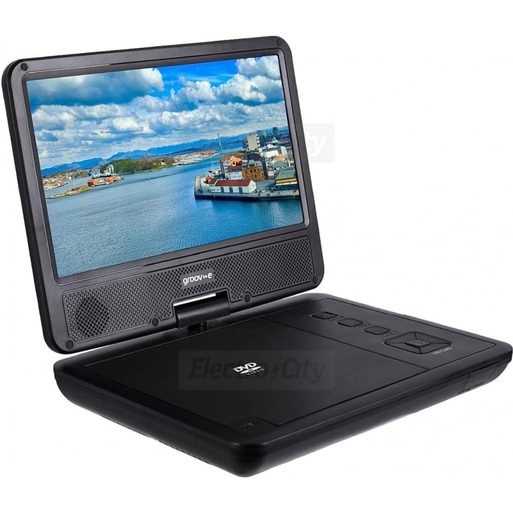 Groov-e 7" Portable DVD Player Black Swivel Screen USB SD Card AV Output 3 Hours Battery Life