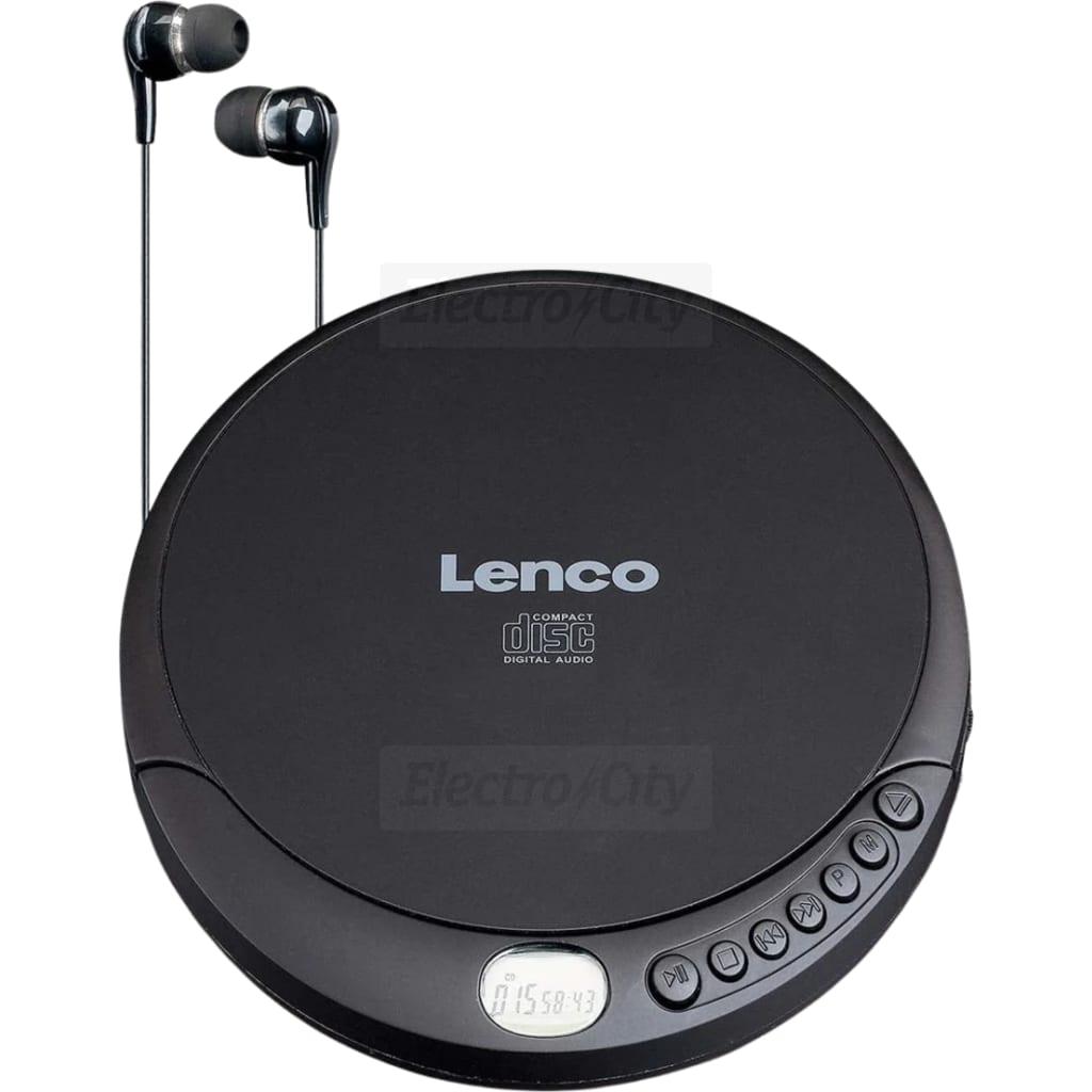 Lenco CD-010 Portable CD Player Black with LCD Display, Earphones, Charging Function, Repeat, Shuffle, Programming, Battery & USB Power