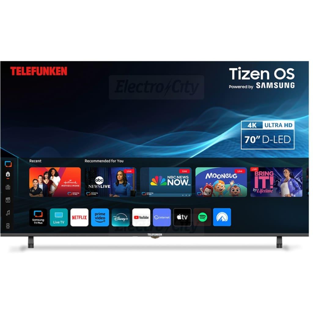 Telefunken 70 Inch 4K Ultra HD DLED Smart TV with Tizen OS - Powered by Samsung