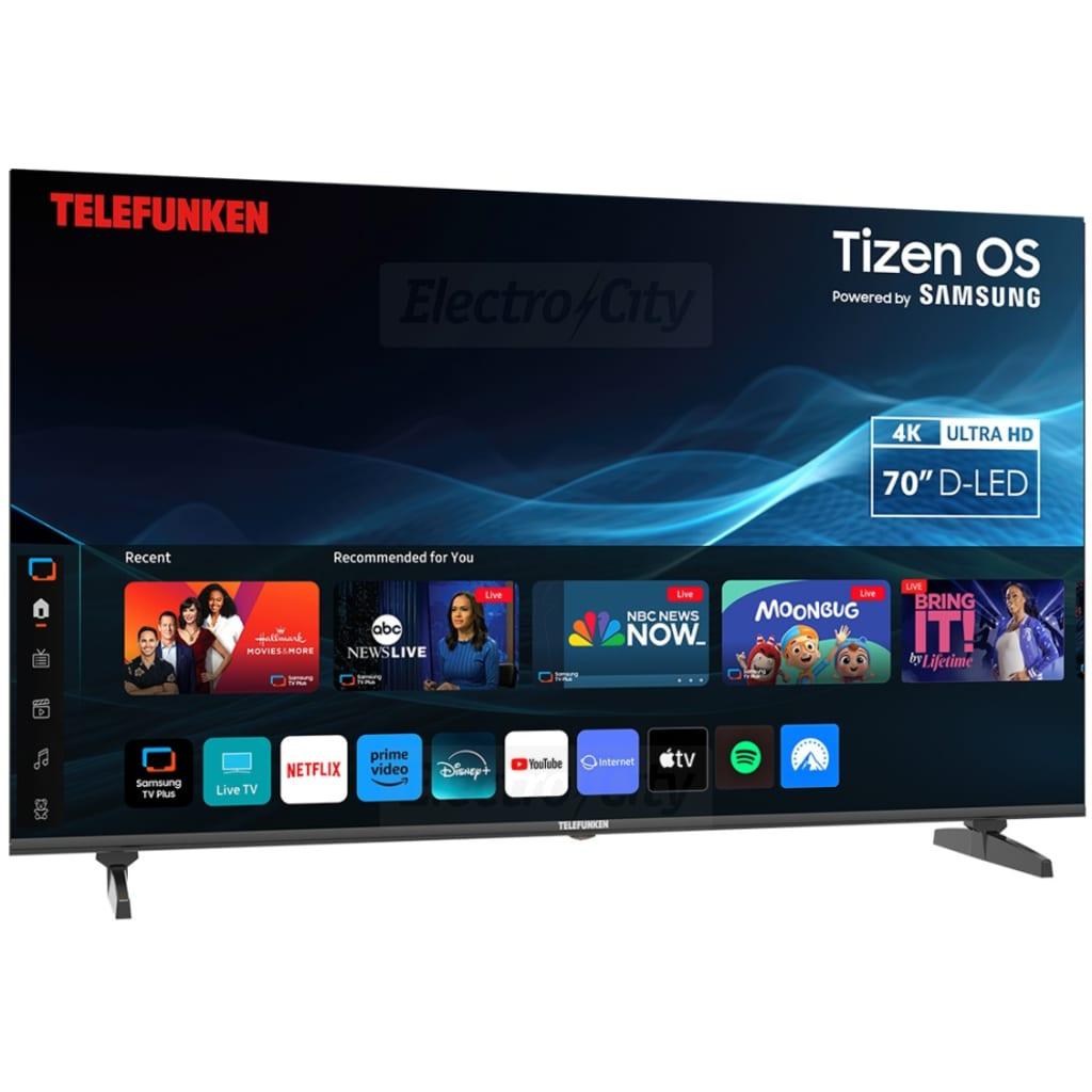 Telefunken 70 Inch 4K Ultra HD DLED Smart TV with Tizen OS - Powered by Samsung