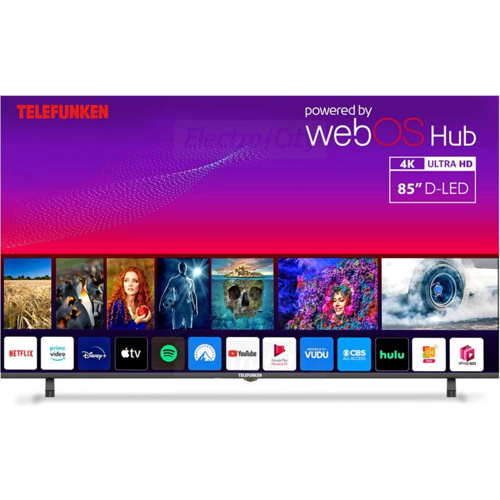 Telefunken N21 Series 85" DLED 4K Ultra HD Smart TV with webOS Hub - Frameless Design, HDR, Multiple Ports