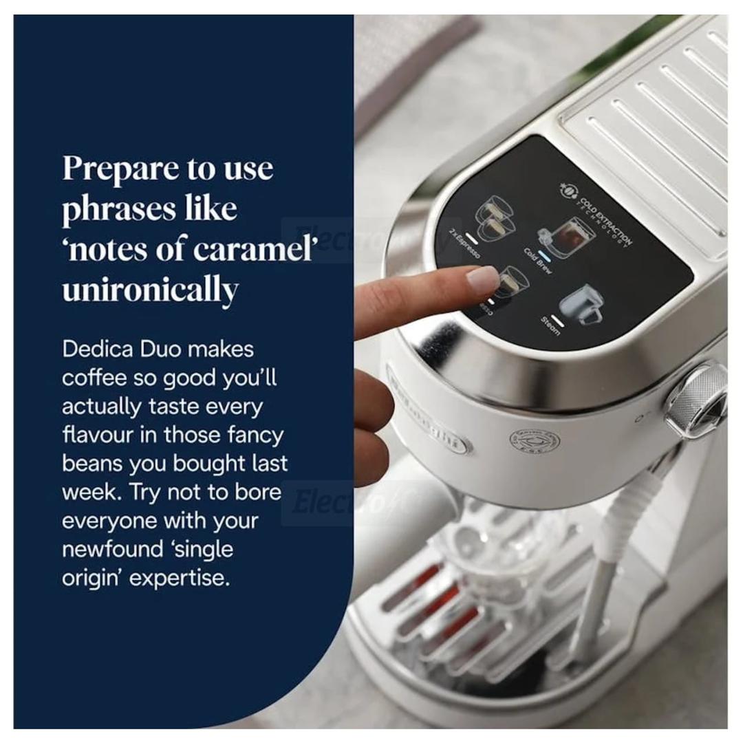 DeLonghi Dedica Duo Coffee Machine - Green | Cold Brew & Milk Steam Wand