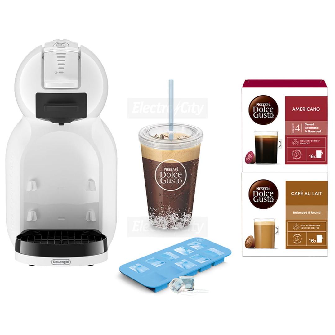 De'Longhi Dolce Gusto Mini Me 2 Pod Coffee Machine Iced Creations Bundle White 15 Bar Pressure 0.8L Water Tank Auto Shut-off 161x305x232mm 220-240V 1340-1600W