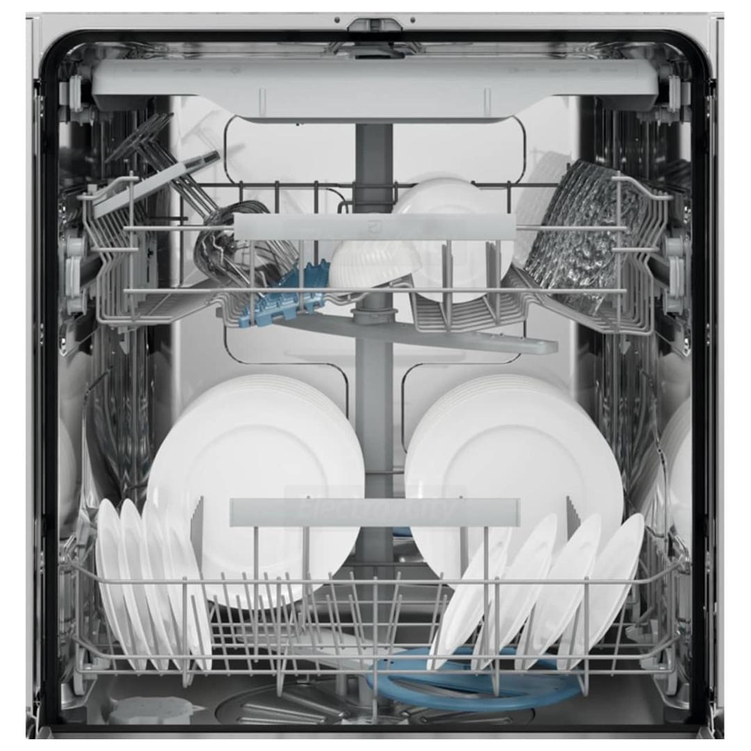 Electrolux 600 SmartSelect Integrated 60cm Dishwasher - White, 14 Place Settings, Stainless Steel, AirDry, FlexiMax Drawer, SoftSpikes, LightOnFloor, 44dB(A), Inverter Motor