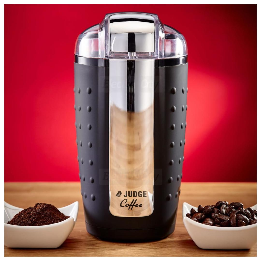 Judge Electric Coffee Grinder with Stainless Steel Blade, 180W, 80gr Capacity, Black - Size 12 Cup