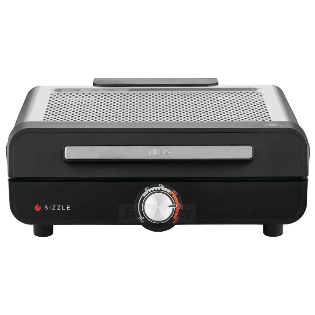 Ninja Sizzle Indoor Grill & Flat Plate | Low Smoke | High-Heat Cooking | Includes Grill Plate & Flat Plate | GR101UK | Free Delivery | 