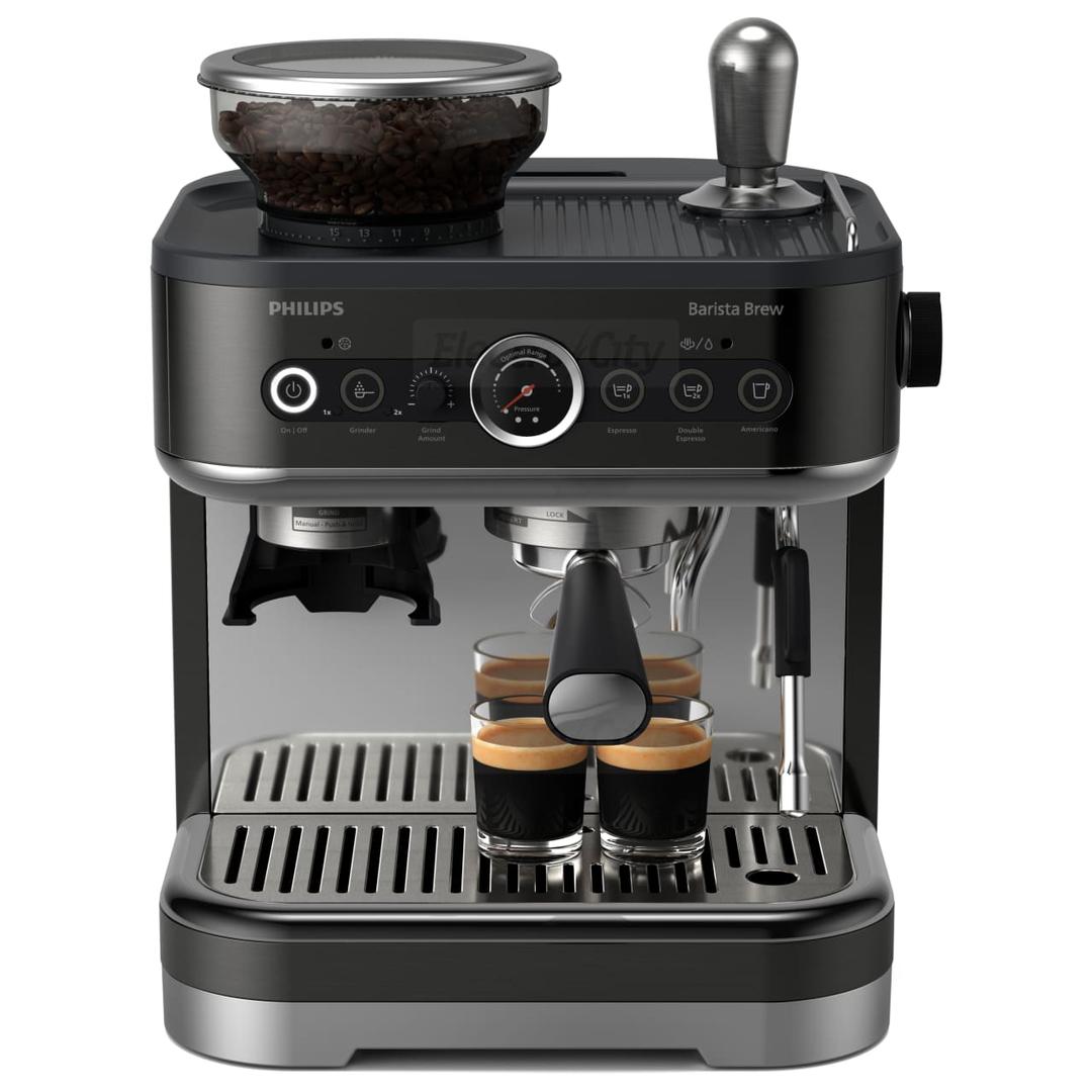 Philips Barista Brew Automatic Coffee Machine Black Built-in Grinder 15 Bar 2.3L Water Tank Milk Frother Cup Warmer 58mm Portafilter PID Temp Control