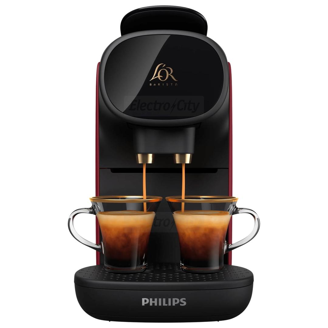 Philips L'Or Barista Sublime LM9012/50 Red 0.8L 19 Bar Capsule Coffee Machine - Brews 2 Coffees, Compatible with L'OR, Nespresso