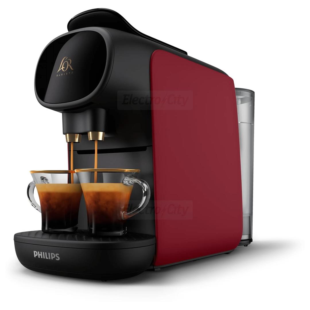Philips L'Or Barista Sublime LM9012/50 Red 0.8L 19 Bar Capsule Coffee Machine - Brews 2 Coffees, Compatible with L'OR, Nespresso
