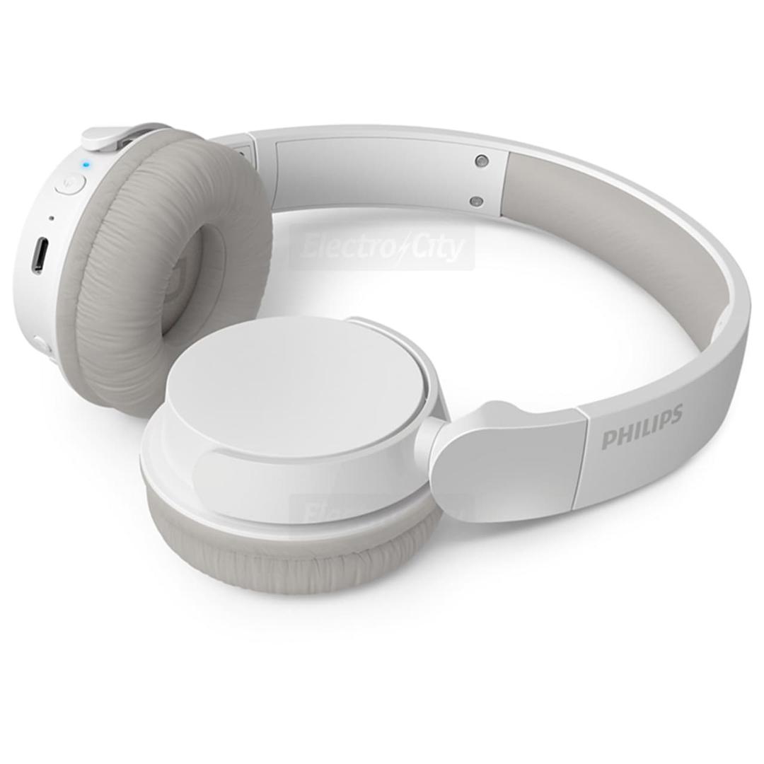 Philips TAH3209WT/00 White On-Ear Wireless Headphones with Dynamic Bass, 25-Hour Playtime, Bluetooth 5.3, Foldable Design