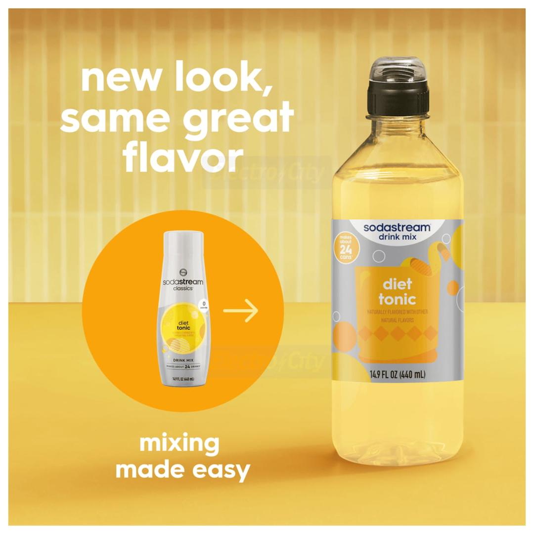 SodaStream Diet Tonic Sparkling Drink Mix, Size 440ml, Naturally Flavoured, No Aspartame