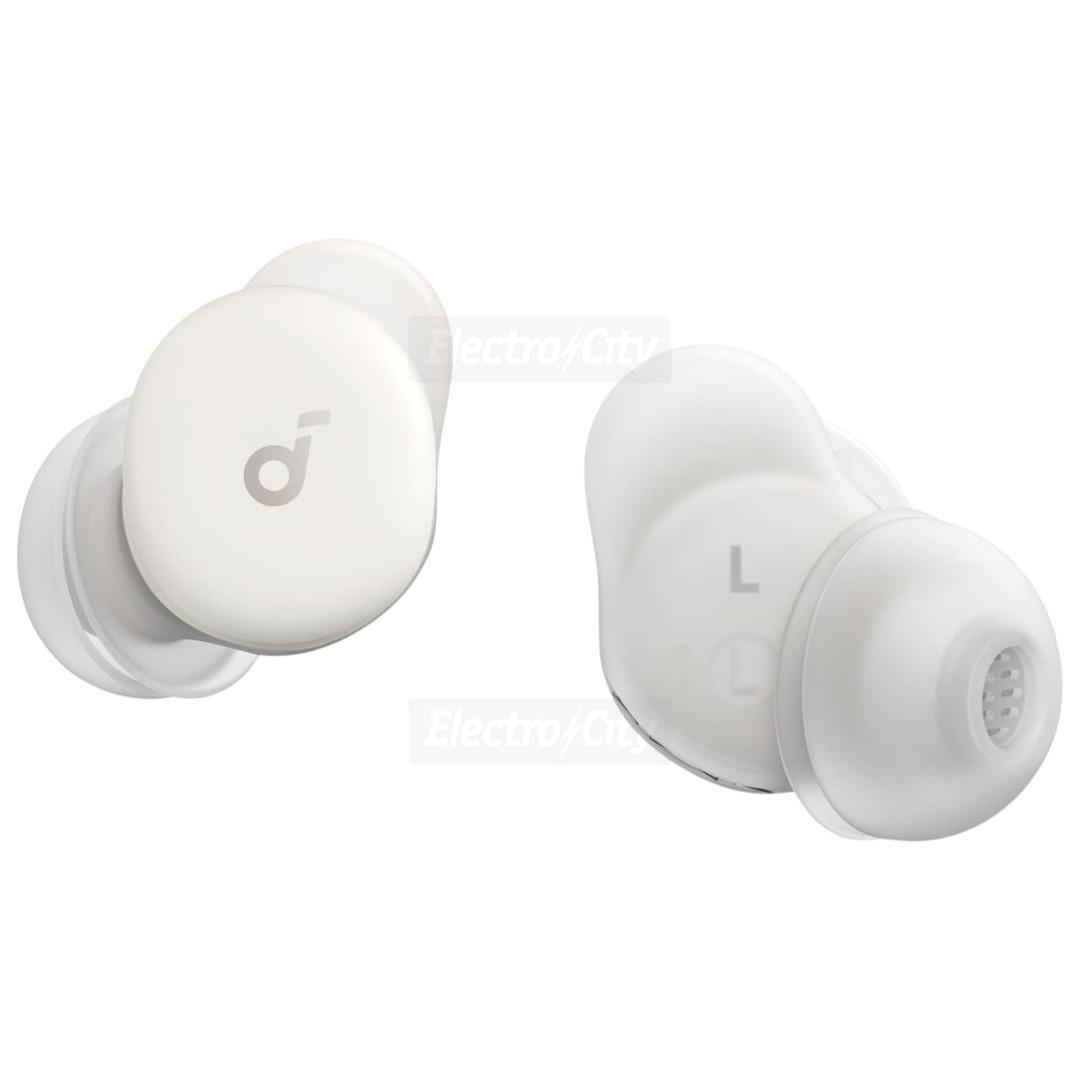 Soundcore Sleep A30 Active Noise Cancelling Wireless Earbuds | Moonlit White | 2 pcs | Reusable Ear Plugs | L Marking