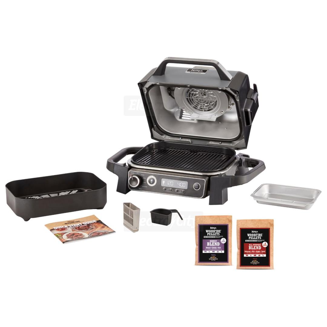 Ninja Woodfire Electric BBQ Grill & Smoker with Air Fry, Grill, Smoker, Woodfire Technology