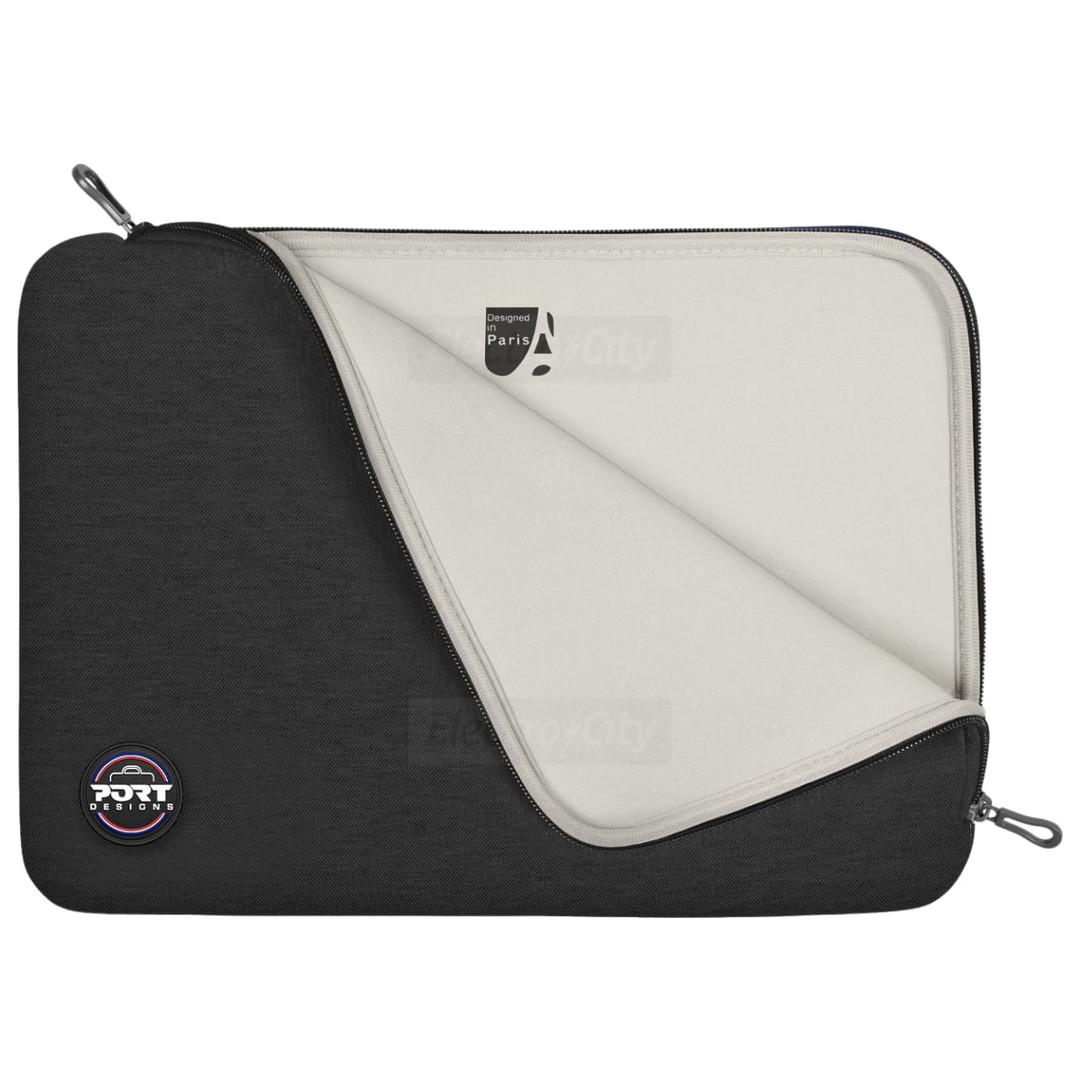 Port Designs Torino II 13-14 Inch Neoprene Laptop Sleeve - Grey with Black Accents, Protective, Anti-scratch, Double Metal Zippers