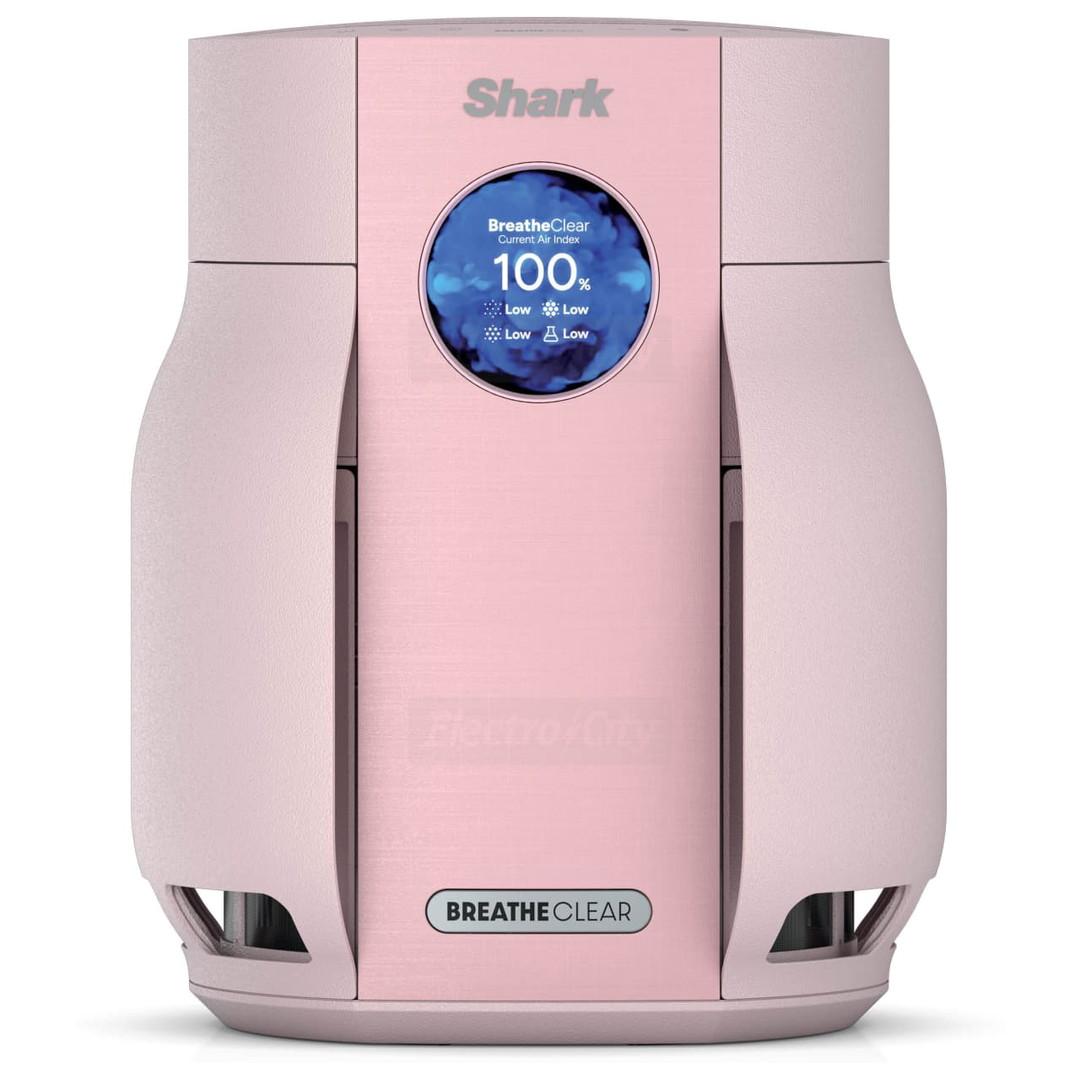 Shark BreatheClear Compact Air Purifier NeverChange6 HEPA Blush 27m² 20W 2.58kg 23.32x23.72x29.31cm Air Sense Anti-Odor Quiet Night Mode Motion Light Detection Pink Digital Display 100% Air Quality