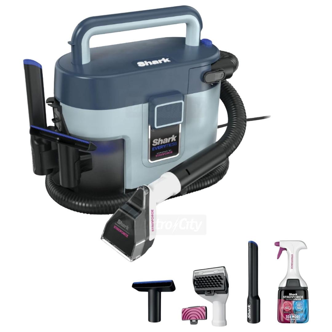 Shark EveryMess VX110UK 3-in-1 Portable Stain Eliminator, Wet Vac & Dry Vac, 2kg, Blue, 6m Cord, Multi-Surface, Pet Hair Pick-Up, Self-Cleaning