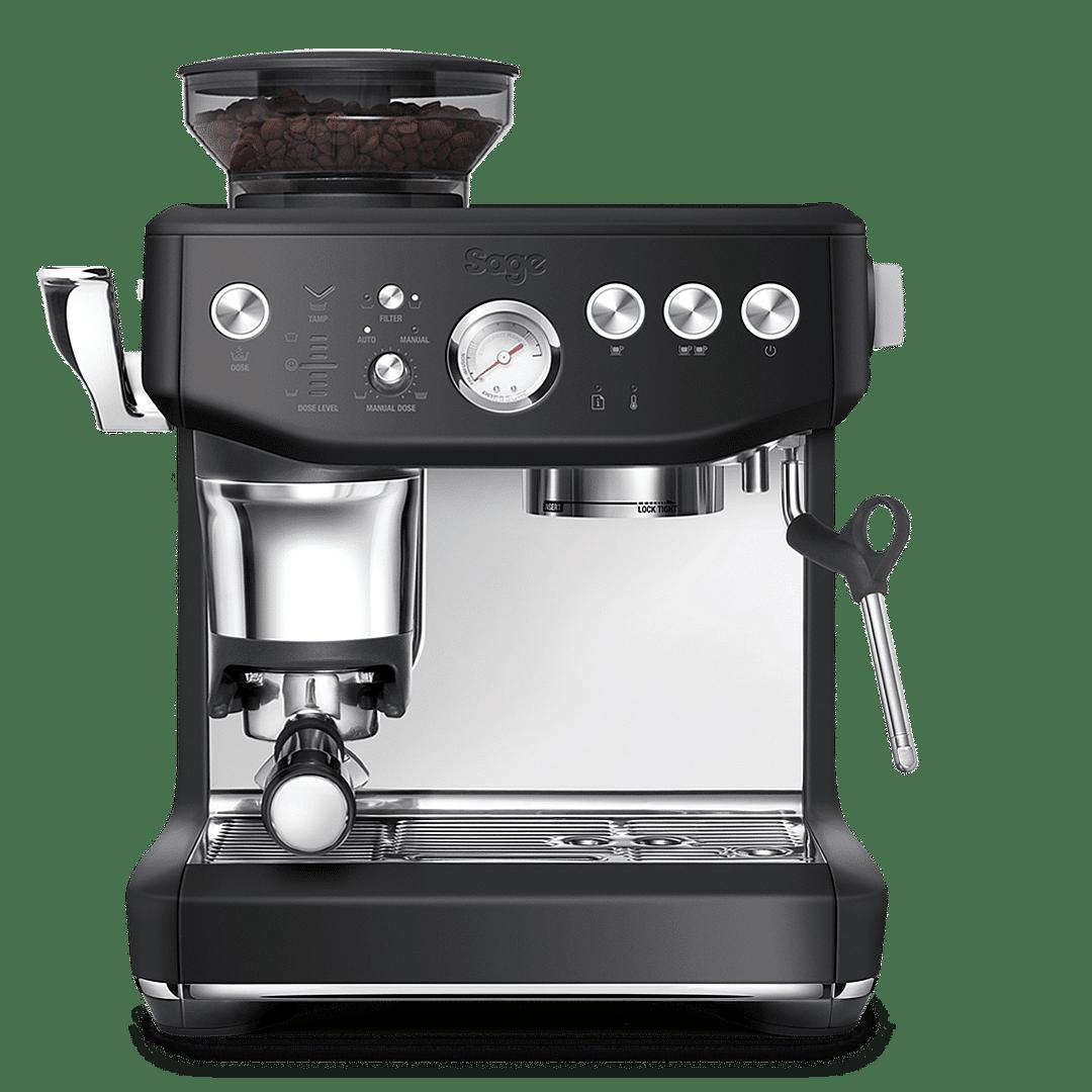 Sage Barista Express Impress Bean to Cup Coffee Machine Black, Integrated Burr Grinder, 25 Grind Settings, Pressure Gauge