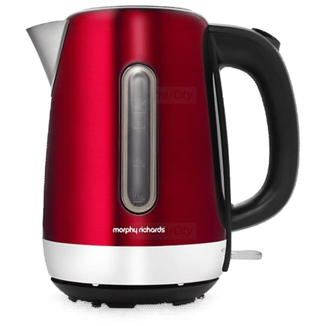 Morphy Richards Red 1.7L Jug Kettle with Water Level Indicator and Black Handle