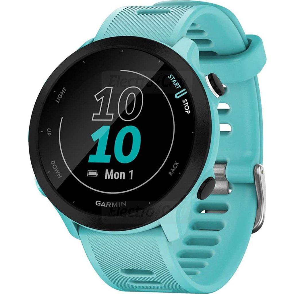 Garmin Forerunner 55 Smartwatch Aqua Blue GPS Running Watch with Start/Stop Button