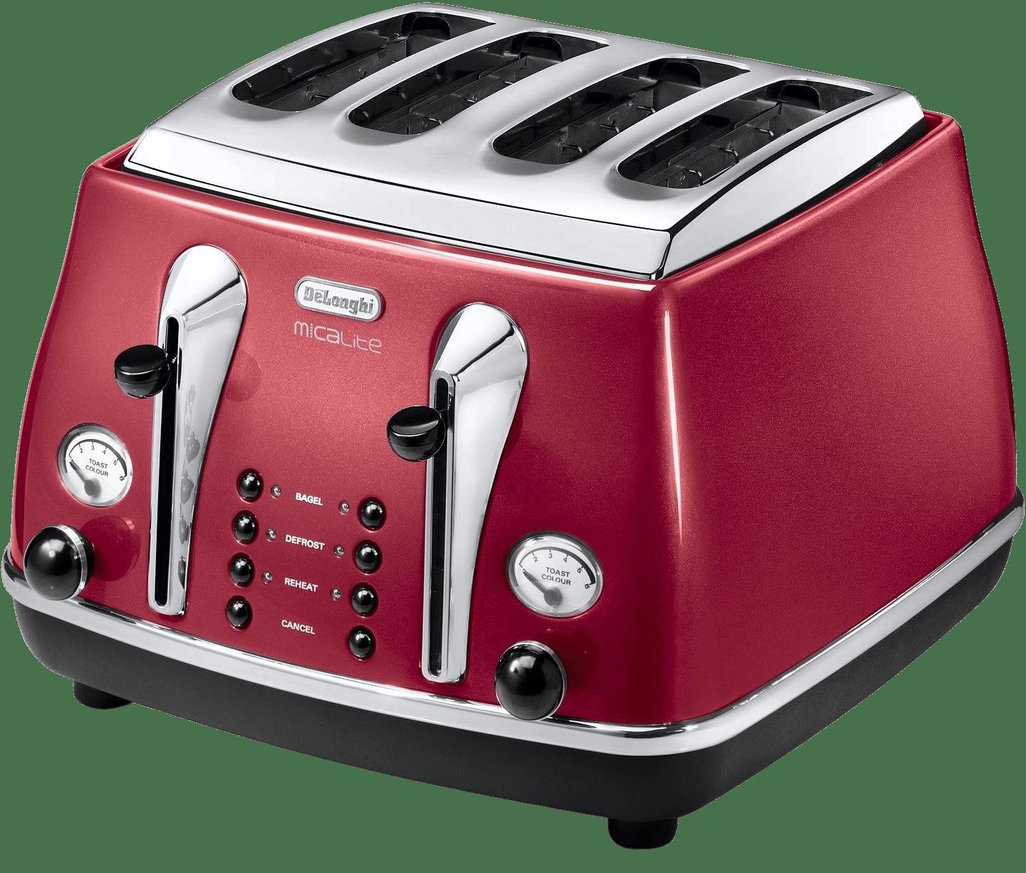 Delonghi 4 outlet slice toaster red