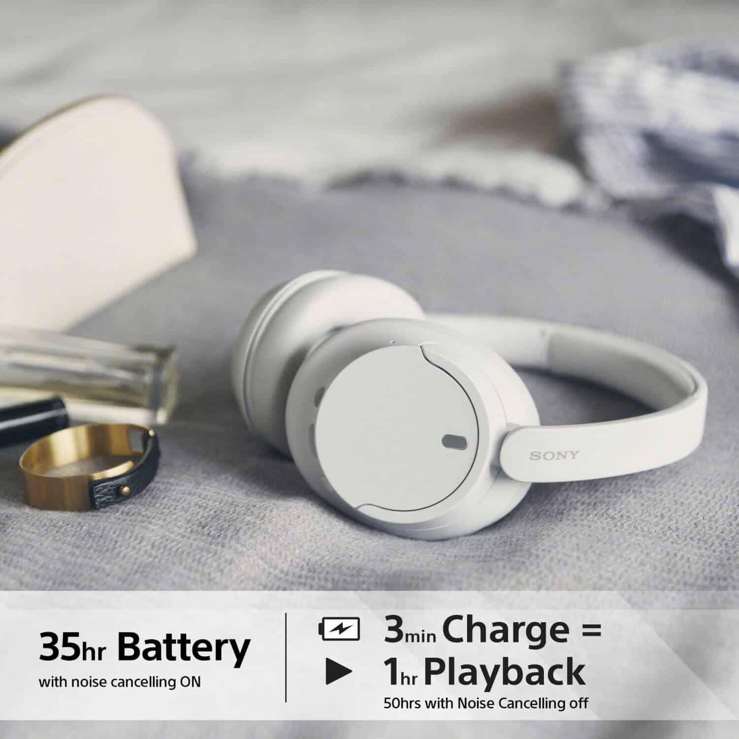 Sony Wireless Noise Cancelling Over-Ear Headphones White