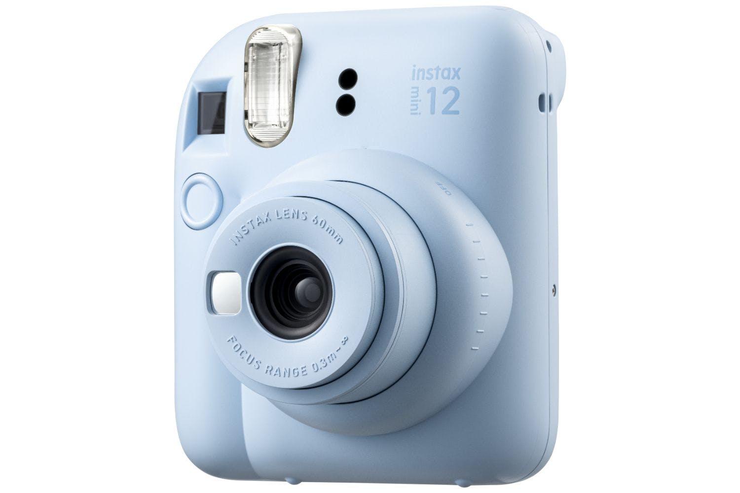 Fujifilm Instax Mini 12 Pastel Blue Instant Camera with Selfie Mirror, Flash, Lens & Viewfinder