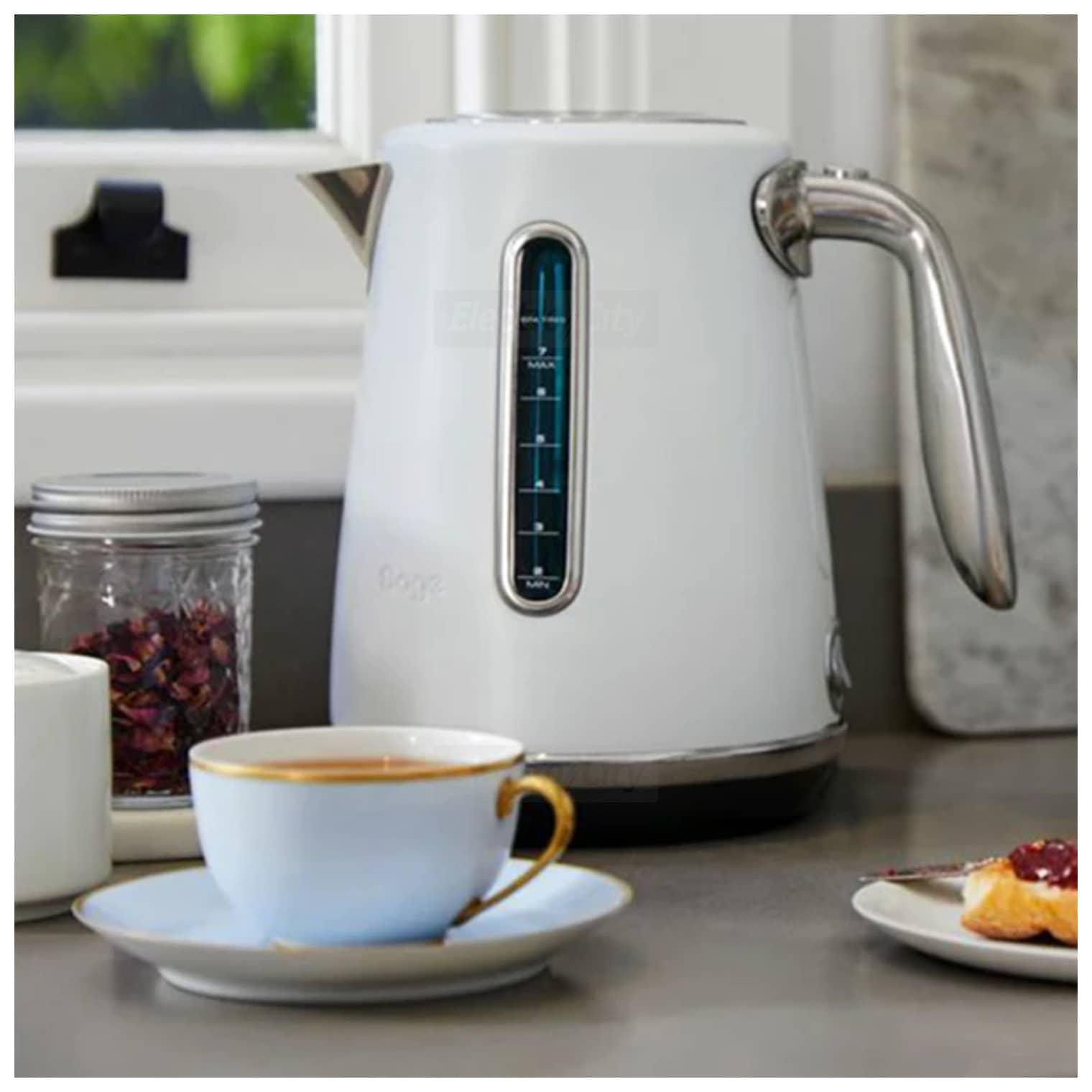 Sage Soft Top Luxe Kettle 1.7L White Stainless Steel 2400W - Water Level Indicator, Handle, Spout, Base
