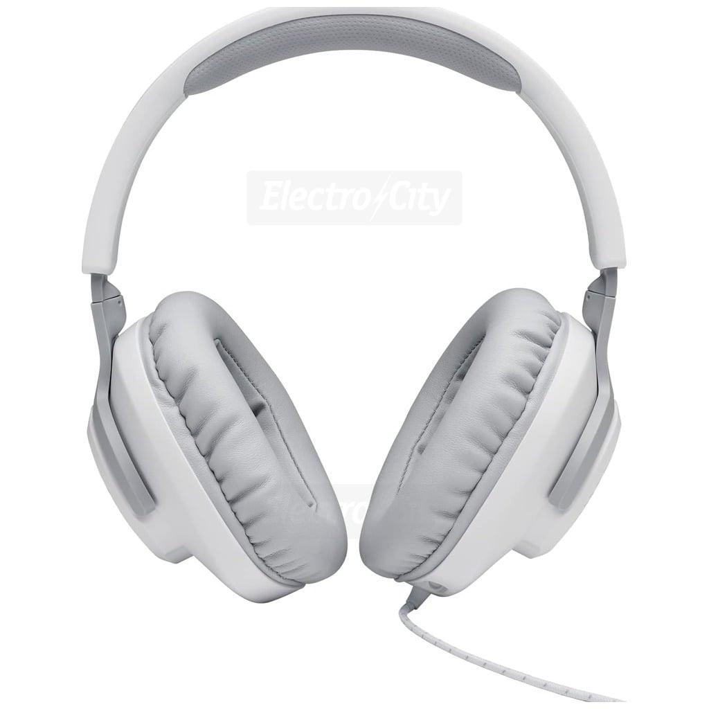 JBL Quantum 100 Gaming Headset - White, Over-Ear, Detachable Boom Mic