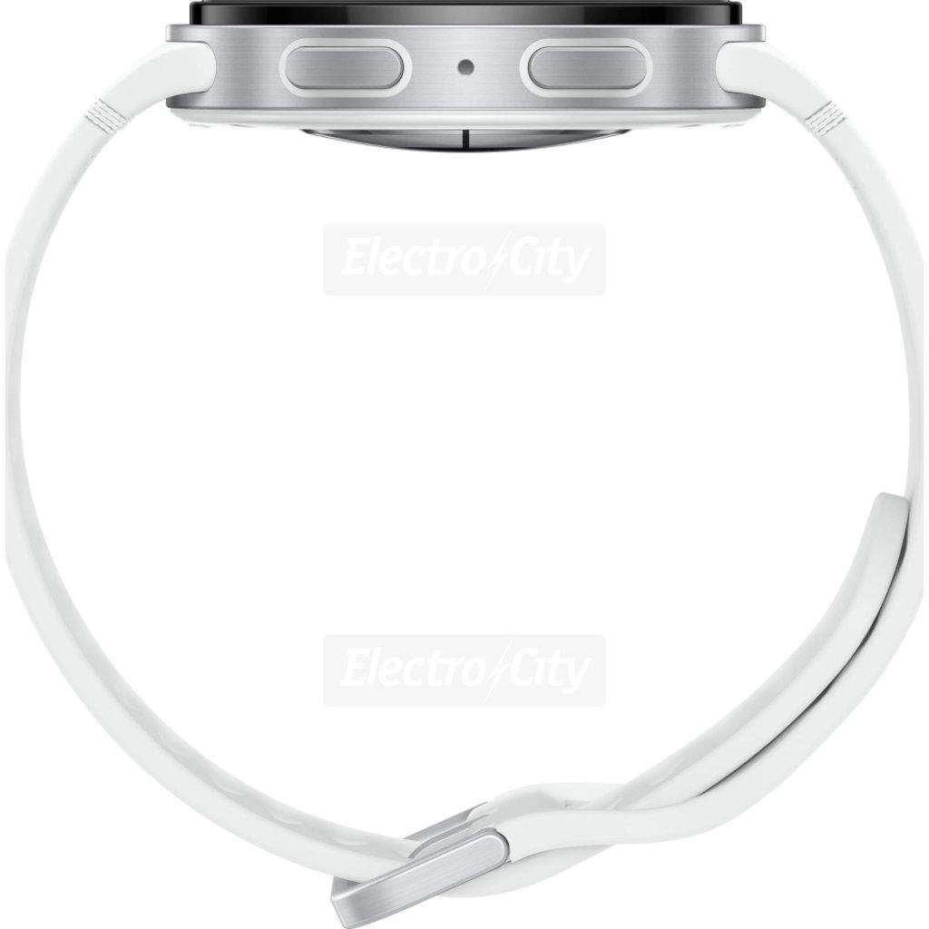 Samsung Galaxy Watch8 44mm Silver Smartwatch with White Band & Black Display