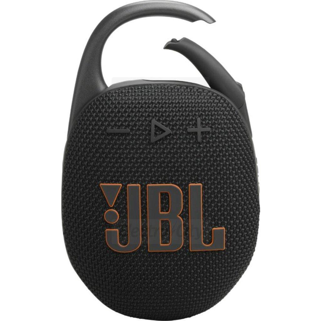 JBL Clip 5 Black Bluetooth Portable Speaker with Carabiner & JBL Logo