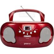 Groov-e Original Boombox Portable CD Player with AM/FM Radio | Red