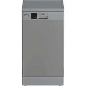Beko 10 Place Freestanding Slimline Dishwasher - Silver - 44.8cm Wide - Quick Programmes - Half Load - Sliding Cutlery Basket - Child Lock - Digital Display