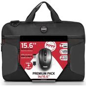Port Designs Premium Pack 15.6 Inch Laptop Bag &amp; Wireless Mouse | Black image