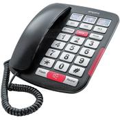 Emporia Big Button Amplified Corded Home Phone Black/Silver with SOS, Mute, Flash, Redial Buttons