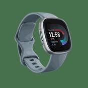 Fitbit Versa 4 Smartwatch | Waterfall Blue &amp; Platinum image