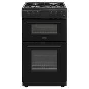Belling 50cm Freestanding Double Oven Gas Cooker | Black