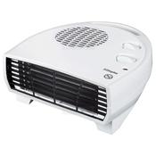 Dimplex 3kW Flat Fan Heater White | 2 heat settings, frost protection, thermostatically controlled, cool air blow feature, freestanding | Image Features: White, Black Grill, Dimplex Logo, Power Indicator