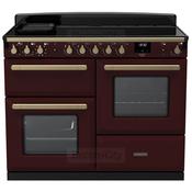 Rangemaster Estel Deluxe 110cm Induction Range Cooker | Bordeaux with Brass Trim image