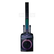Lenco Bluetooth Party Speaker with Wireless Microphones, Subwoofer, Detachable Tweeter Column, FM Radio, USB, Black