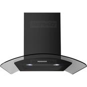 Belling 60cm Black Curved Glass Chimney Hood with LED Lights
