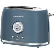 Morphy Richards Boutique 2 Slice Toaster Thunder Blue with Defrost, Reheat, Cancel, Dial, Buttons