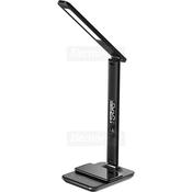 Groov-e ARES LED Desk Lamp with Wireless Charging Pad &amp; Clock | Black image