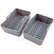 Schallen Rectangle Reusable Silicone Air Fryer Liners | Grey image