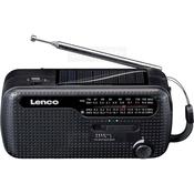Lenco Portable Emergency Radio with Flashlight and Power Bank | Black image