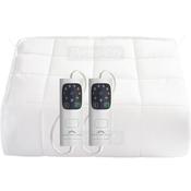 Dreamland Organic Cotton Electric Blanket - Size SuperKing Dual Control, 200 Thread Count, 5 Minute Heat Up, Intelliheat, Machine Washable, Auto Shut-Off, Deep Elasticated Skirt