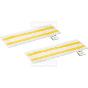 Karcher EasyFix Floor Cloths 2 Pack Microfibre White with Yellow Stripes