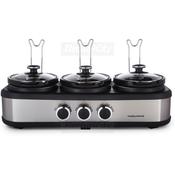 Morphy Richards TrioServe 3.9 Litre Three Pot Slow Cooker | Brushed Stainless Steel image