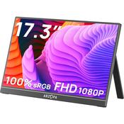 Arzopa Series A 17.3 Inch Full HD Portable Monitor with Built-in Speakers | Black image
