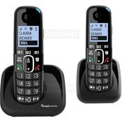Amplicomms BigTel 1500 Twin Cordless Big Button Phone with Call Block | Black image