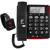 Amplicomms BigTel 50 Plus Big Button Amplified Home Phone with Emergency Alarm | Black image